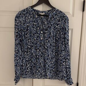 Caslon Blue Floral Blouse